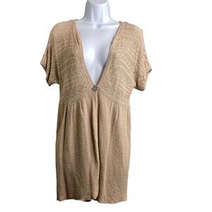 J Jill Women’s Linen Longline Cardigan Sweater Size M‎ Lagenlook Flowy Coastal